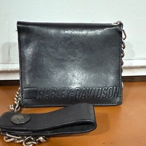 Harley Davidson chain and leather wallet